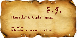 Huszák Gyöngyi névjegykártya
